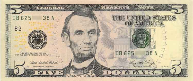 abraham lincoln american dollar banknote cash